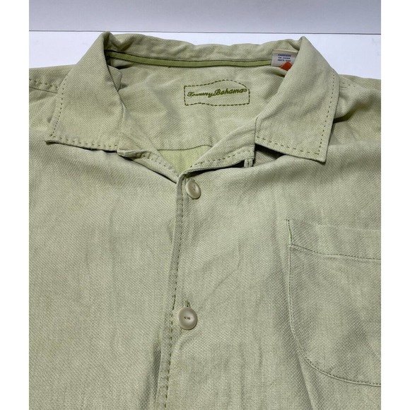 Tommy Bahama Shirt Men XL Silk Original Fit Short Sleeve Button Up SEE PICS - Picture 1 of 5